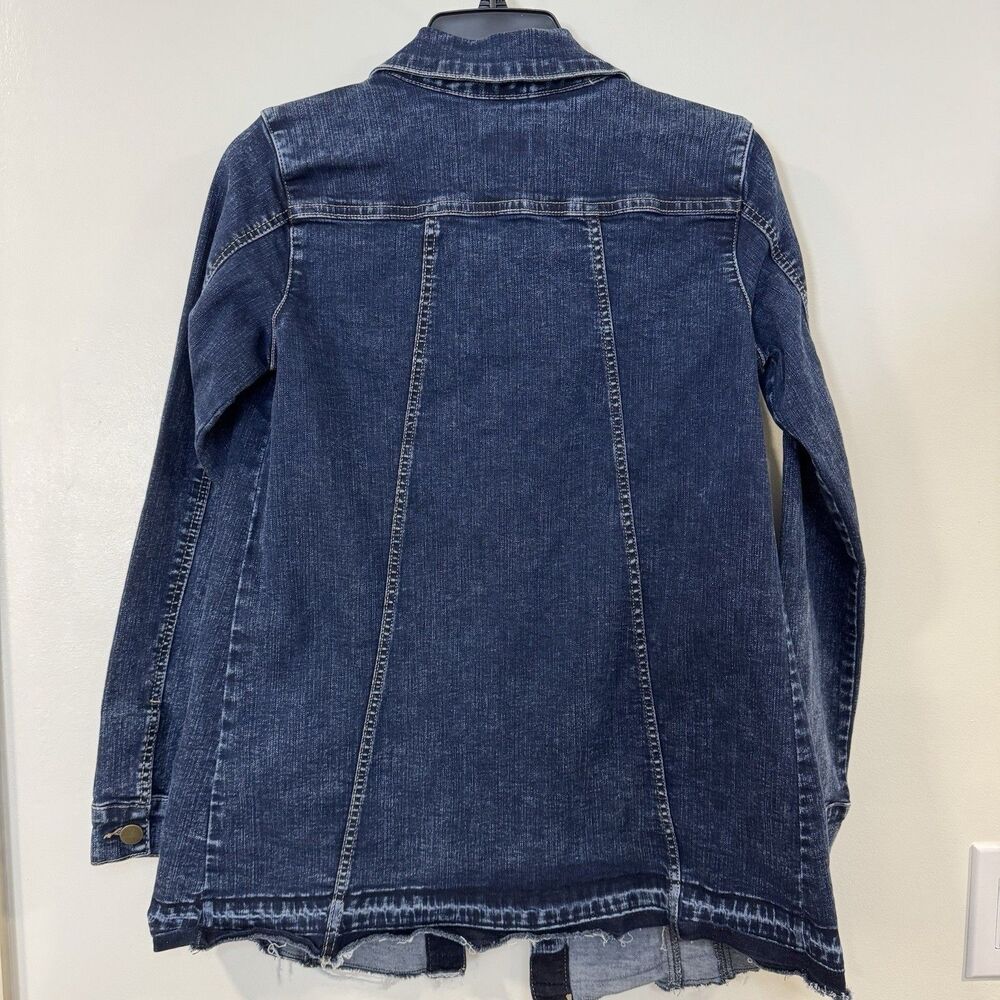 LOGO by Lori Goldstein Button Front Jean Jacket XS 0 Released Hem - Picture 6 of 11
